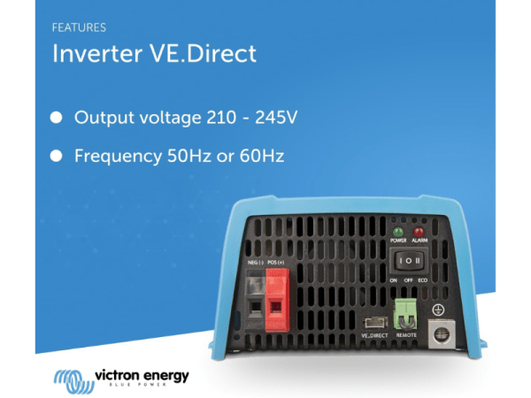 Victron Energy Inverter 800VA 12V; Pure Sinewave Inverter, NEMA GFCI, Metal Casing