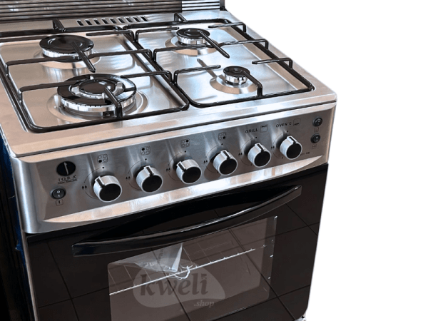 IQRA 60cmX60cm Gas Cooker IQ-FC6040-SS; Gas Oven & Grill, Oven Timer, Cast Iron Pan Support