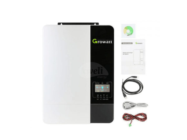 Growatt 5kVA 48V Hybrid Inverter SPF 5000 ES; 5kW High Frequency Inverter, 450VoC, 120-430VDC, 100A MPPT Solar Charge Controller, Optional WiFi/GPRS, USB