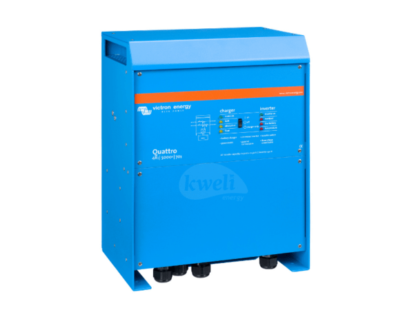 Victron Quattro 48/5000/70-100/100 Inverter Charger; 48V 5kVA Inverter, 4kW @ 25 °C, Two AC inputs/outputs, Split phase