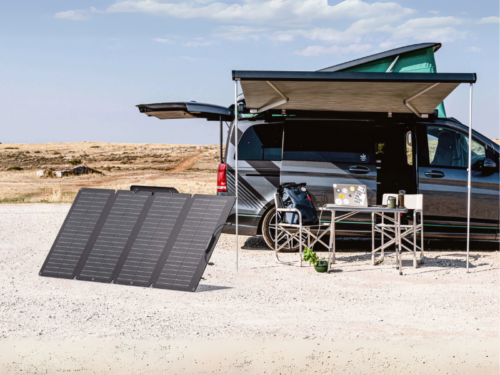 EcoFlow 160-Watt Portable Solar Panel; Foldable Design, IP68 Waterproof Rating, Adjustable Kickstand Case, Voc 21.4V, Vmp 18.2V, Imp 8.8A Monocrystalline Solar Panels