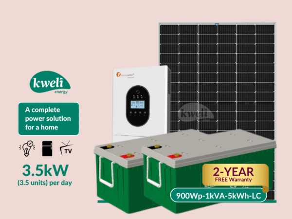 Kweli 900Wp-1kW-5kWh-LeadCarbon Hybrid Solar System