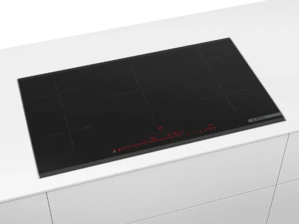 Bosch 90cm Induction Hob PIV975DC1E; PowerBoost, TouchSelect heat control, 2.2kw – 4.4kw power Induction Cookers Bosch 90cm Induction Hob PIV975DC1E; PowerBoost, TouchSelect heat control, 2.2kw – 4.4kw power Induction Cookers