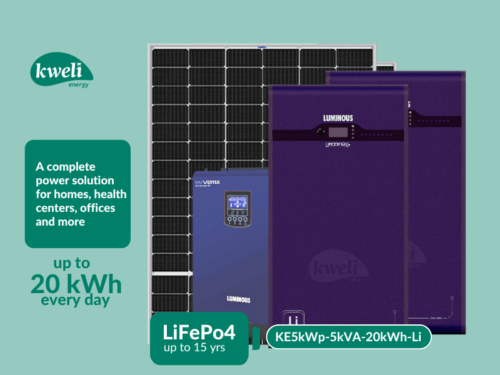Kweli Energy 5kWp-5kVA-20kWh Lithium Hybrid Solar System; Complete Solar Power Backup System for home, hospital, office and more Complete Solar Systems 2