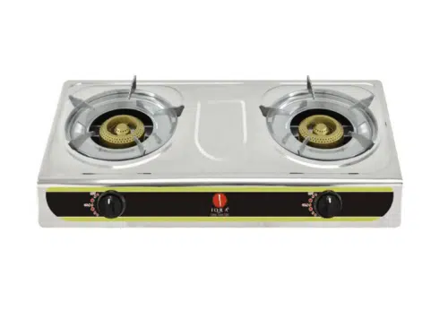 IQRA 2-Burner Gas Stove IQ-GS2BSS; Stainless Steel Body, Brass Burners, Auto Ignition Gas Stoves