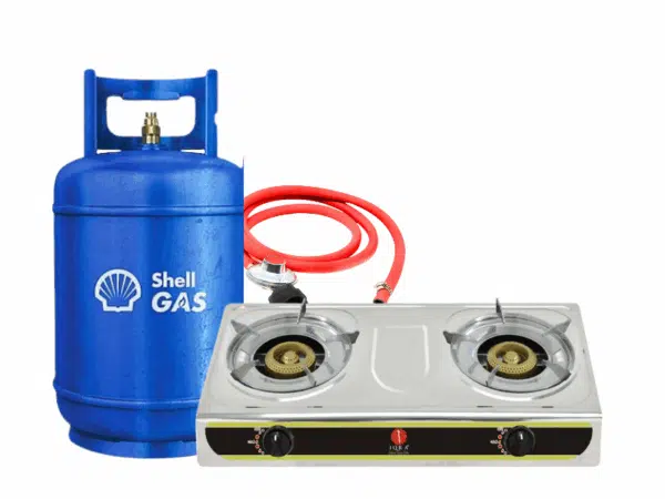 Shell Gas 12kg Full Set with 2-Burner Steel-top Gas Stove – Ready to Cook Cooking Gas