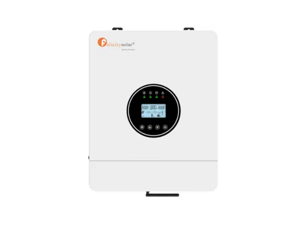 Felicity 6kVA/6kW 48V Hybrid Inverter IVEM6048-II; 7.5kWp/500Voc/90–450VDC/120A Built-in MPPT Charge Controller, Battery Charger, 230Vac Pure Sine Wave Output, Built-in WiFi