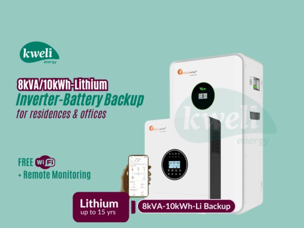 Kweli Energy 8kVA-10kWh Lithium Battery-Inverter Backup System; Automatic Switchover, FREE WiFi plus Remote Monitoring, Charge with Grid/UEDCL, Generator or Solar Inverter-Battery Backup 3