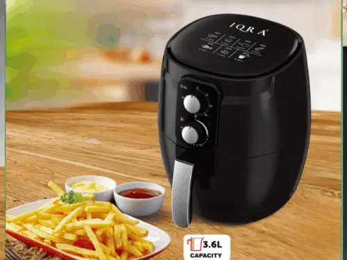 IQRA 3.6L Air Fryer IQ-AF45M – Black; 1350W Power, Up to 200°C Temperature, 30-Minute Timer, SS304 Heating Element, Overheating Protection Air Fryers Airfryers