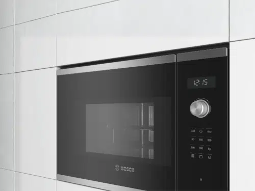 Bosch Series 6 Built-in Microwave with Grill BEL554MS0B; 25 L, 900 W, AutoPilot 8, LED Display, Stainless Steel Finish Built-in Microwave Ovens Bosch Series 6 Built-in Microwave with Grill BEL554MS0B; 25 L, 900 W, AutoPilot 8, LED Display, Stainless Steel Finish Built-in Microwave Ovens