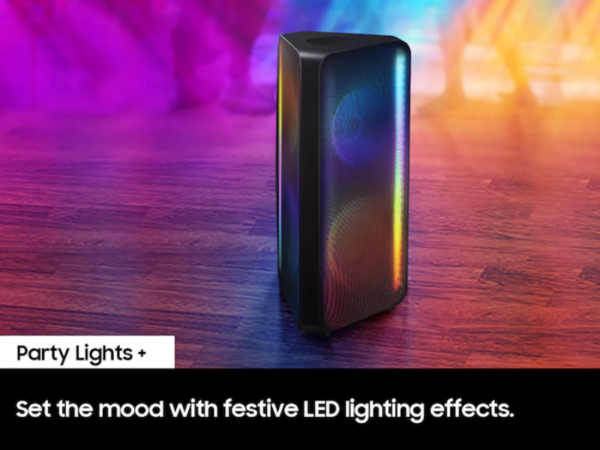 Samsung Sound Tower Speaker MX-ST50B; 240 Watts, Bi-Directional Sound, Built-in Battery, IPX5 Water Resistant, Party Lights, Bluetooth Multi-Connection Sound Tower Speakers
