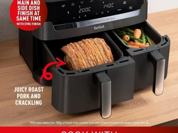 Tefal Dual Easy Fry Air Fryer, 8.3L – EY901840 Air Fryers