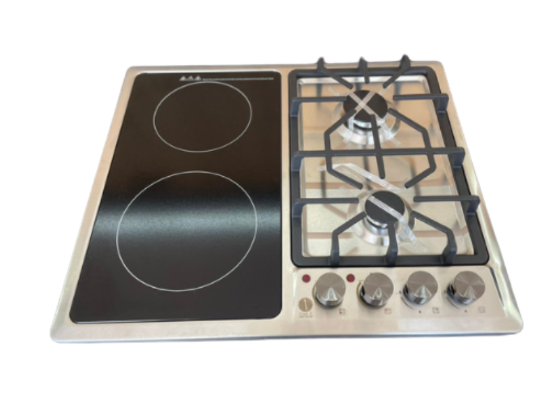 IQRA 60cm Built-In Hob IQ-KH4080ES; 2 Gas Burners + 2 Ceramic Plates, Stainless Steel, Pulse Ignition, Cast Iron Pan Supports, Jet Burner Mixed Built-in Hobs 2 IQRA 60cm Built-In Hob IQ-KH4080ES; 2 Gas Burners + 2 Ceramic Plates, Stainless Steel, Pulse Ignition, Cast Iron Pan Supports, Jet Burner Mixed Built-in Hobs 2