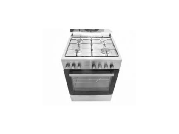 TITAN Freestanding Cooker, 60cm x 60cm, 4 Gas Burners, Gas Oven with Grill, Auto Ignition, Oven Lamp, Stainless Steel Finish – TN-FC6400XBS Cookers
