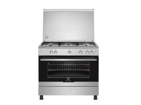 Electrolux 90x60cm Full Gas Cooker EKG9000G9U; 5 Gas Burners, Gas Oven & Grill, Auto Ignition, Flame Failure Safety, Stainless Steel Cookers