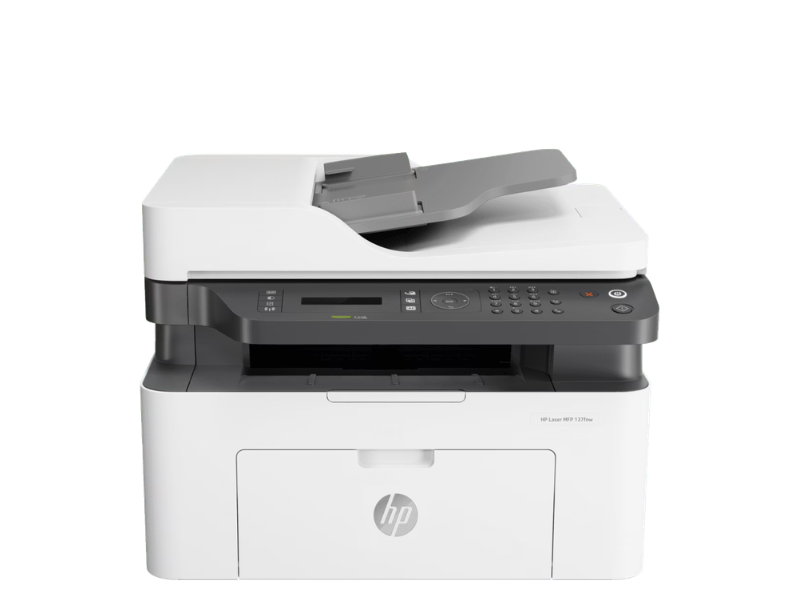 HP Laser MFP 137fnw A4 Wi-Fi Mono Laser Printer; Print, Scan, Copy, Fax, 20ppm Black, 1,000 Toner Yield, ADF Printers 4 HP Laser MFP 137fnw A4 Wi-Fi Mono Laser Printer; Print, Scan, Copy, Fax, 20ppm Black, 1,000 Toner Yield, ADF Printers 4