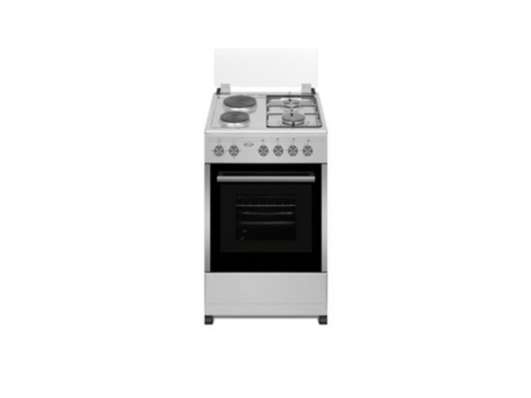 Venus 50x55cm Cooker VC5522; 2 Gas Burners, 2 Electric Hot Plates, Electric Oven & Grill, Auto Ignition, Stainless Steel Combo Cookers