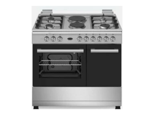 Venus 90×60cm Freestanding Cooker VC9642BX; 4 Gas Burners, 2 Electric Hotplates, Electric Oven & Grill, Rotisserie, Gas Compartment Combo Cookers