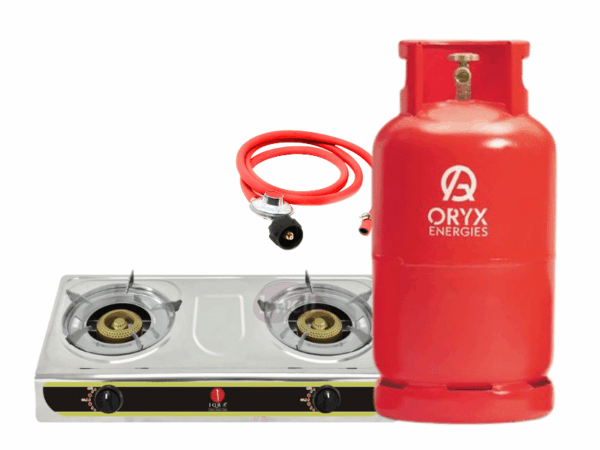 Oryx Gas 13kg Full Set with 2 Burner Gas Stove – Ready to Cook