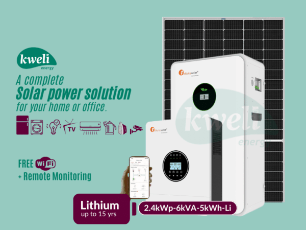 Kweli Energy 2.4kWp-5kWh-6kVA Lithium Hybrid Solar System